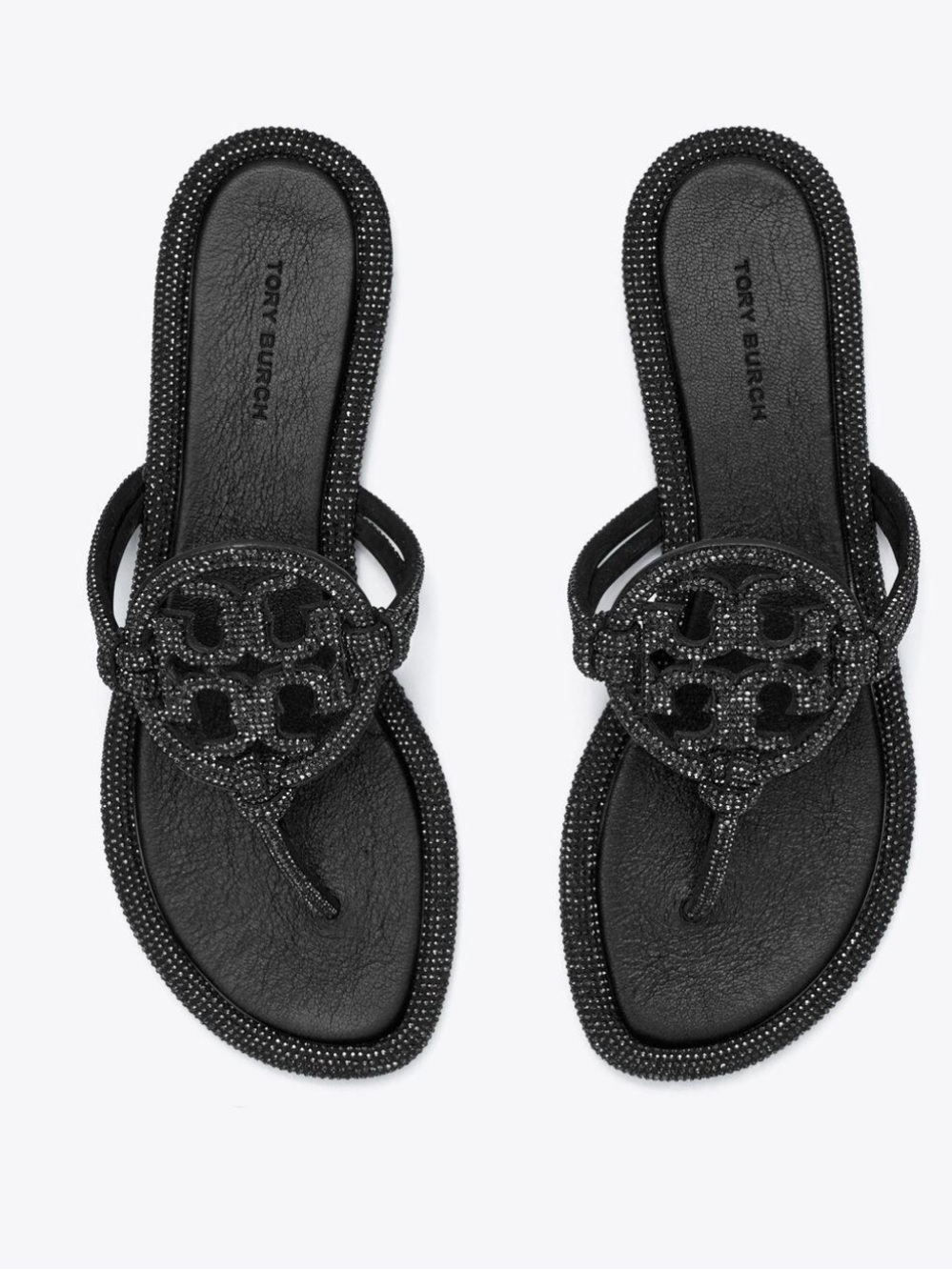 NWT Tory Burch Miller Pavé Crystal Knotted Sandals in Perfect Black Size 8 - Picture 2 of 11